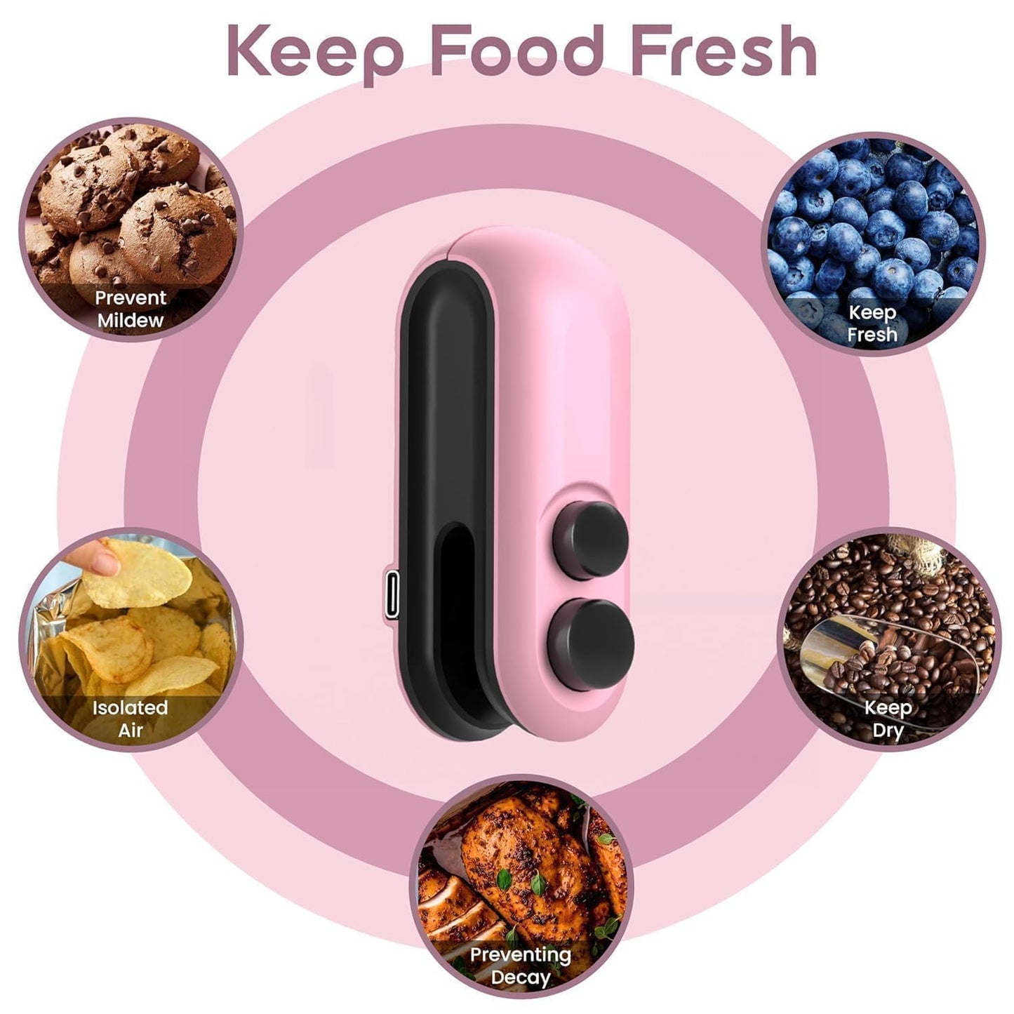 Compact USB Sealer & Cutter for Kitchen, Travel & Daily Use